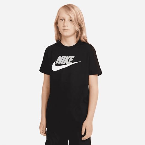 NIKE Boys B Nsw Tee Futura Icon Td T-shirt, Black/(Lt Smoke Grey), XS EU