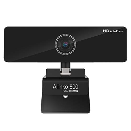 Auto Focus Webcam 1080P, Zoom Skype Web Camera Noise Cancelling Microphone, Skype Zoom Web Cam Full HD for PC Laptop Computer, Plug Play for Windows 10/8 / 7 Mac OS X, Wide Angle Autofocus