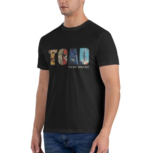 Toad The Music Wet Sprocket Shirt Men's Crew Neck T-Shirt Cotton Tees Lightweight Tee for Daily Casual Black3