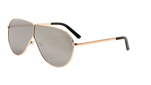 XL Oversized Split Shield Flat Top Aviator Sunglasses