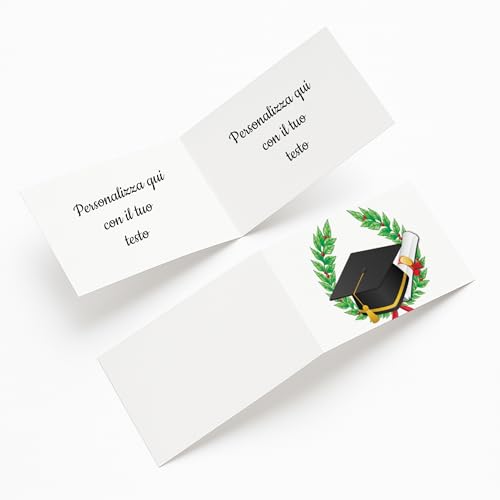 PV Grafik 100 Bigliettini Laurea Personalizzati per Bomboniere, Cartoncini Regalo o Biglietti Confetti per Festa di Laurea. (L8)
