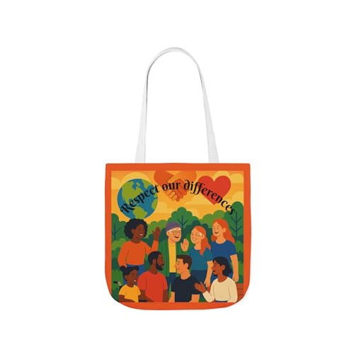Respect Our Differences Colorful Canvas Tote Bag, Shopping Bag, Gifts, Casual Tote Bag, Inclusion, Diversity