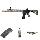 Bundle of Elite Force M4 CFRX AEG 6mm BB Rifle with EyeTrace and Avalon VFC QRS Hi-Cap Magazine 300 Rounds and Elite Force 6mm BB Ammo 2700 Count and Starter Power Pack with Battery and USB Charger