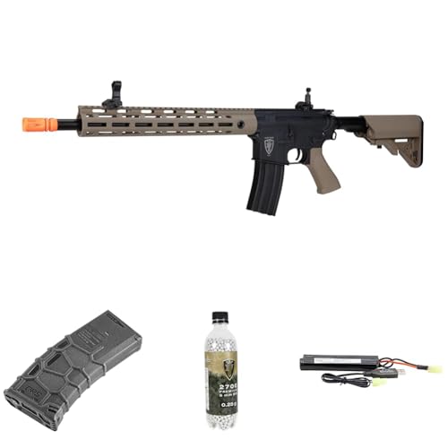 Bundle of Elite Force M4 CFRX AEG 6mm BB Rifle with EyeTrace and Avalon VFC QRS Hi-Cap Magazine 300 Rounds and Elite Force 6mm BB Ammo 2700 Count and Starter Power Pack with Battery and USB Charger