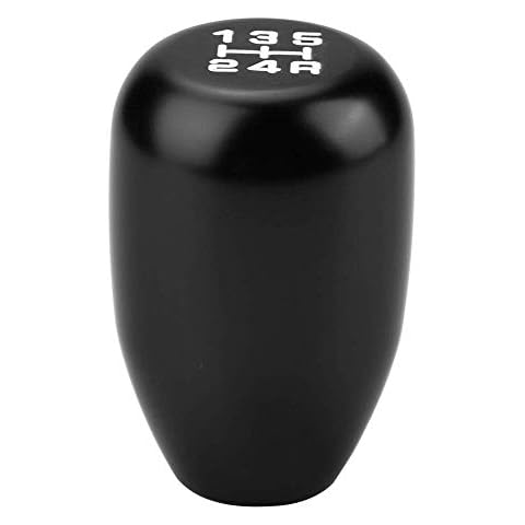 Gorgeri 5 Speed Car Gear Shift Knob, Manual Gear Shift Knob Stick Head Shifter Lever Stick with 3 Adapters 8/10/12mm(Black) Cover