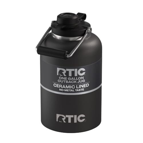 RTIC Outback Jug 1 Galón Termo Negro Con Interior Cerámico