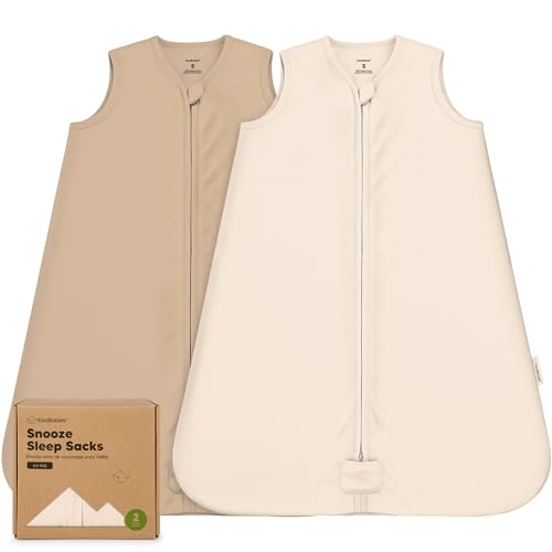 Image of 2-Pack Baby Sleep Sacks, Zipper Wearable Blanket - 100% Organic Cotton 0.5TOG, Soft Lightweight Toddler Sleeping Sack 3-6 months, Easy to Wear Newborn Swaddles Sleepsack (Ecru, S)