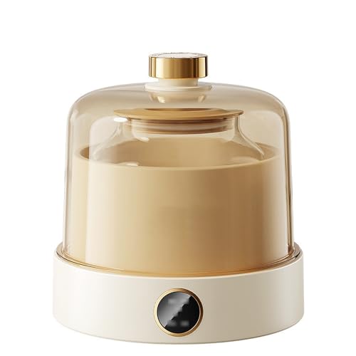 HZFAIGLL Automatic Probiotic Yogurt Motor with 4 Glass, Constant Temperature Heating, 360 Degree Wrapped Fermentation, Glass Liner, Adjustable Time, LCD Display