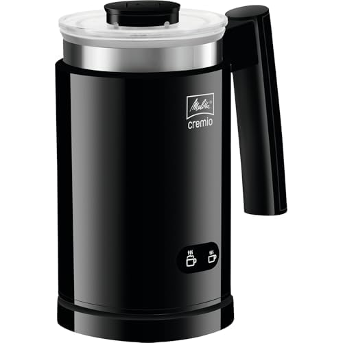 Melitta CREMIO 1014-02 Milchschäumer | Für kalte und warme Milch | Antihaftbeschichteter Behälter | Perfekter, feinporiger Milchschaum | Schwarz