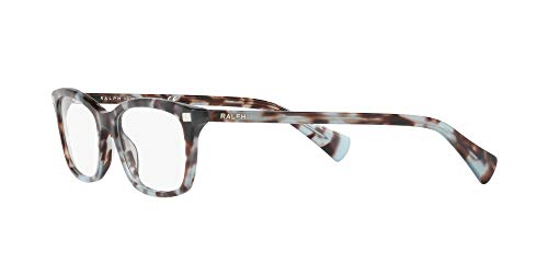 Ralph By Ralph Lauren Women's Ra7089 Rectangular Prescription Eyewear Frames, Shiny Blue Tortoise/Demo Lens, 53 Mm #TOP2