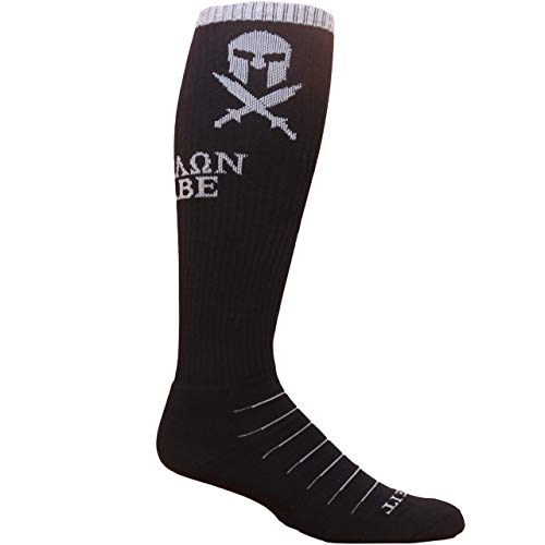 Black and Gray Molon Labe Spartan Performance Knee-High Socks