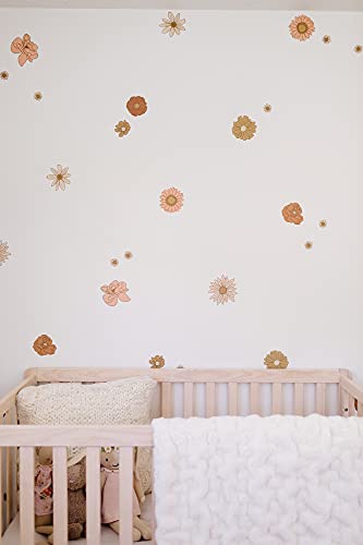 Modern Maxwell Wall Art Decals For Girls Nursery, Bedroom, Living Room “Goldie” Sunflower Floral Room Sticker 48 Pieces #TOP2