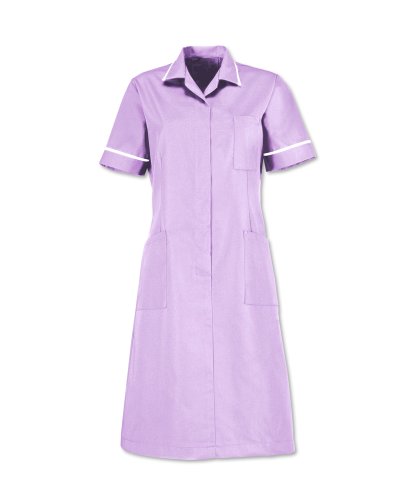 Alexandra al-d312li-80u serie al-d312 cremallera frontal vestido, Plain, Unhemmed, ribete de tuberías/blanco, tamaño 80 cm, pecho tamaño 6, lila