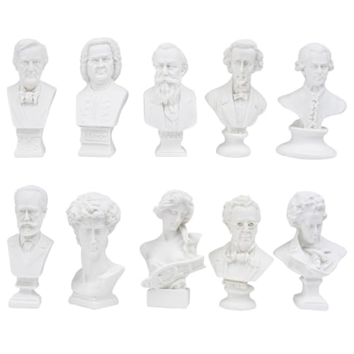 TOVINANNA 10 Pezzi Mini Statue in Resina Busto Scultura Decorativa per Casa Ufficio Scrivania Statuette Ornamentali di Testa Artistiche per Arredamento Interni