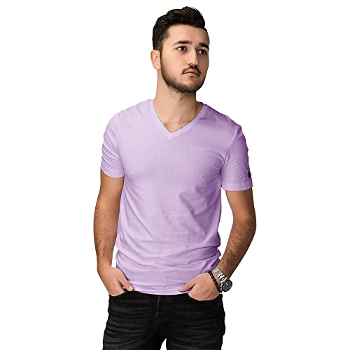 Camiseta Basic Cotton Gola V - Polo Match (G, Lavanda)