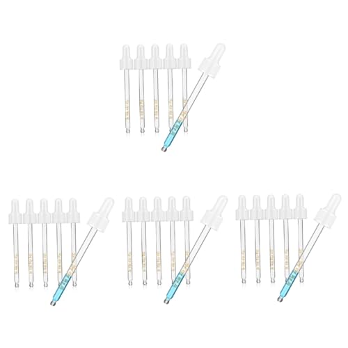 MUCKLILY 4sets Glass Dropper for Skincare Refillable Oil Dropper Essential Oils Pipette Calibrated Pipette Lab Dropping 6pcs*4