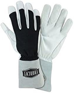 West Chester White/Black 2XL Grain Cowhide Leather Welding Glove - 9073/2XL [PRICE is per PAIR]