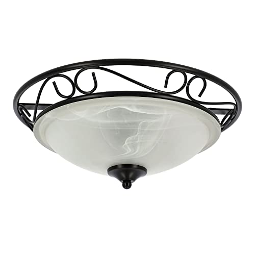 LED Universum - antike Deckenleuchte Rustika 37cm rund aus Metall und...