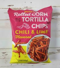 TraderJoes Chili and Lime Corn Tortilla Chips, Gluten Free, 255g/9oz 1 Pack