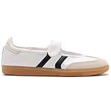 Tigeridea Womens Sneakers White Business Casual Tennis Shoes Strap Cute Flat Mary Jane Shoes Slip on Footwear Size 7.5