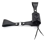 Mythrojan Medieval Left Hand Leather Sword Frog Universal Rapier Broadsword and Cutlass - Black