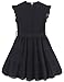 Bumeex Tween Kids Girls Black Dresses Graduation Casual Party Ruffle Sleeve Sundress Clothing Outfits Clothes Vestido para Niña Size 12-13 Years