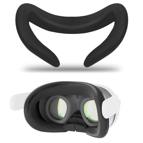 Rierousy Gesichtsabdeckung aus Silikon für Quest 3, VR Brille Meta Zubehör, Schweißfeste Augenmaske Kompatibel Mit Face Cover