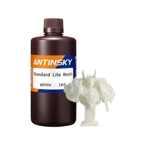 Antinsky Impresora 3D Standard Lite Resin Resina de curado UV Fotopolímero de 405 nm para LCD/DLP Alta actividad Alta precisión Baja contracción Curado rápido Gran estabilidad Bajo olor blanco 1kg