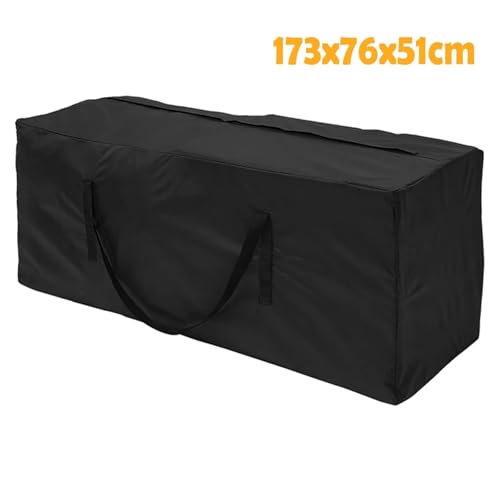 Housse coussin extérieur imperméable noire XL 173x76x51cm - 3