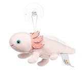 Uni-Toys - Axolotl mit Saugnapf- 15 cm (Länge) - Plüsch-Wassertier - Plüschtier, Kuscheltier