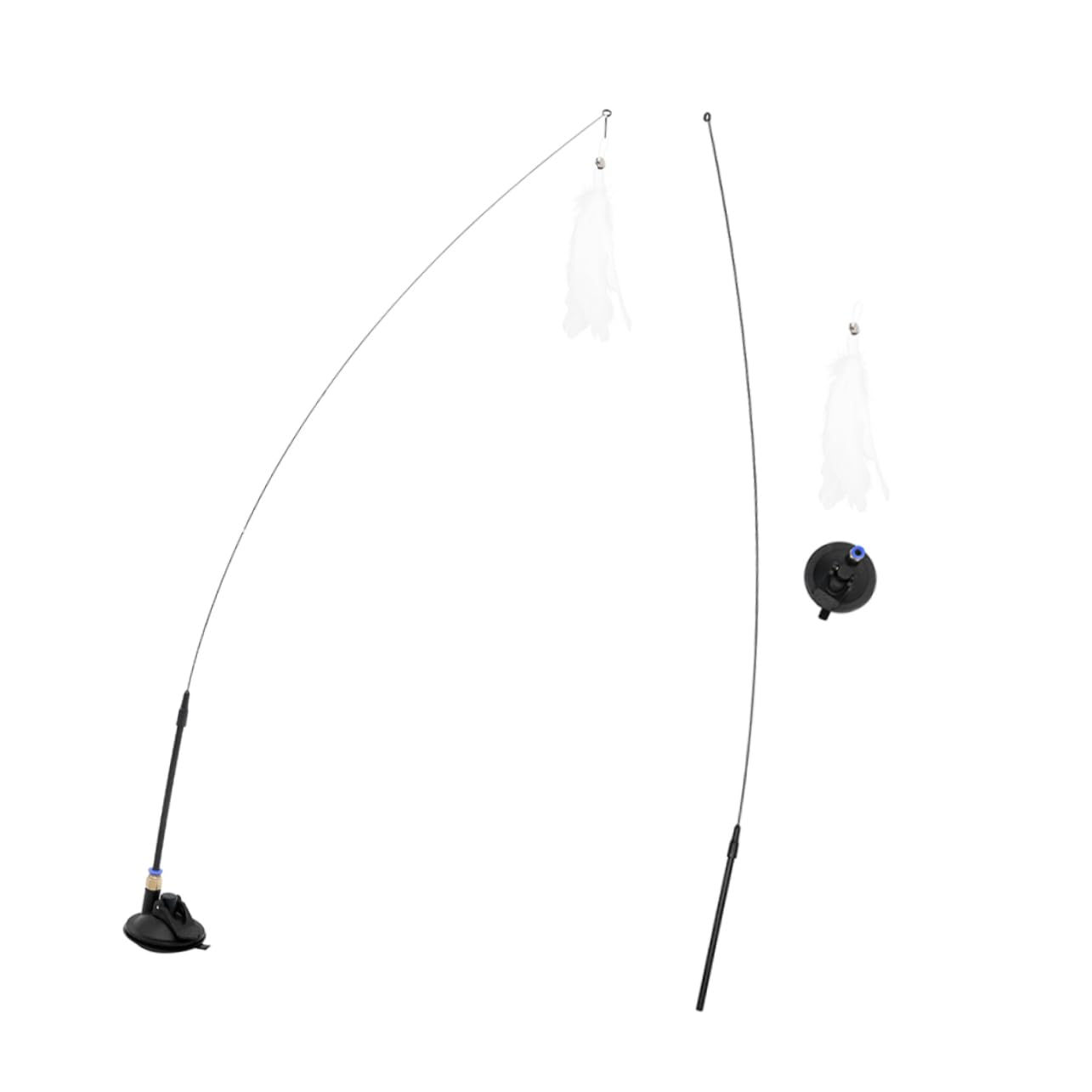 VANZACK 5sets Giocattoli Interattivi Per Gatti Con Piume e Ventose Di Cannette Teasing Per Gioco e Rafforzare Con Tuo Felino