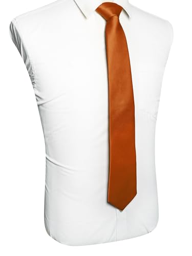 Image of JEMYGINS Solid Color Tie Mens Necktie for Business and Wedding