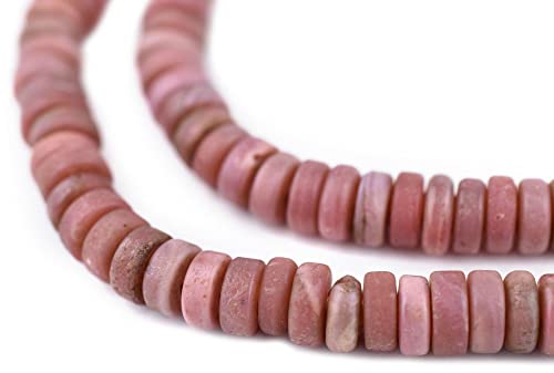 TheBeadChest Vintage-Style Pink Java Glass Button Beads (8mm)