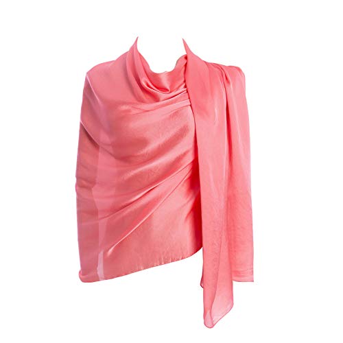 CYZLANN Women's Scarves 100% Silk Long Lightweight Scarfs for women（watermelon red）