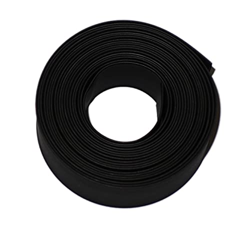 熱収縮チューブ 15mm 内径φ15mm （平置き幅25mm）印字無しで綺麗☆ 収縮比率2:1 (15mm→7.5mm) シュリンクチューブ 絶縁チューブ 防水 高難燃性 収縮チューブ (3M, ブラック（黒）)