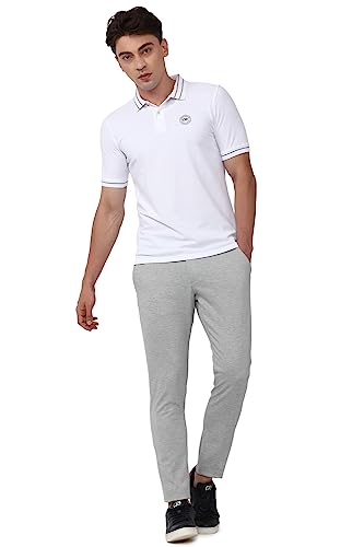 Image of Peter England Men's Regular Fit Insignia Half Sleeve Polo T-Shirt | Cotton Rich | Premium Pique Weave