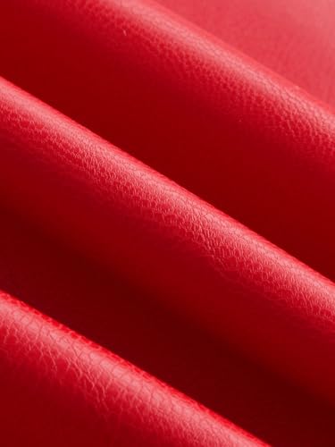 Women's Basic Mini Skirt Ruched Lace & PU Leather Red Skirt4