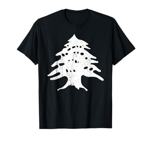 Distressed Vintage Lebanon Flag Retro Cedar Of Lebanon Tree T-Shirt