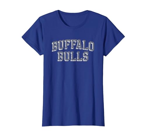 Buffalo Bulls Retro Arch Blue Officially Licensed T-Shirt, Women, Royal Blue, Large