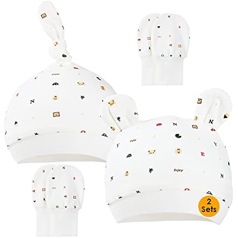 Conjunto de Gorros y Manoplas de Algodón para Bebés de One Enjoy Cover