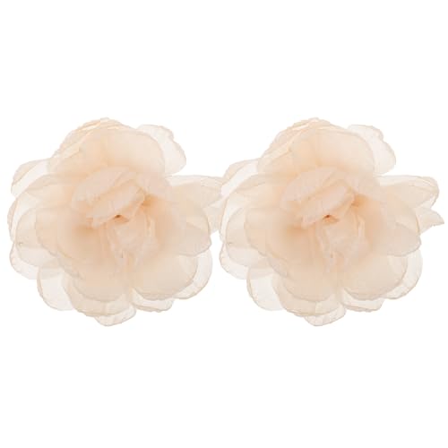 GAROZATION Pinzas para Zapatos Flores Desmontables 2 Unidades Color Beige Claro, Accesorios Decorativos de Tela para Tacones Altos, Clips para Zapatos Mujer Fiesta y Boda