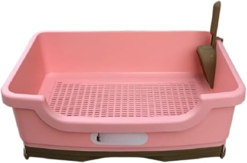 猫トイレ システムトイレ おしゃれ 引き出し式 大型トイレ 広々 大型 サッと掃除 無毒 無害 中小型猫対応 飛沫防止 引き出し2杯 パイン材トイレ ダブルデッキ 猫用品、猫トイレ洗面器 (41*30*15cm,ピンク)