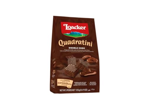 Loacker Quadratini Double Choc 125Gram - Italy - Chocolate