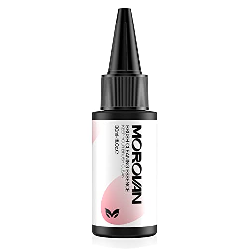 Morovan Nail Brush Cleaner - 2 In 1 Nail Art Brush Cleaner & Restorer Quickly Clean and Nourish Acrylic Nail Brushes, Gel Nail Brushes Cleaner, Acrylic Nail Brush Cleaner, Dip Powder Brushes 1oz Nail Brush Cleaning Essence for All Nail Brushes