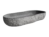 Vente-unique - Lavabo freestanding Piedri - L 105cm x P 48cm x H 15cm - pietra le - grigio