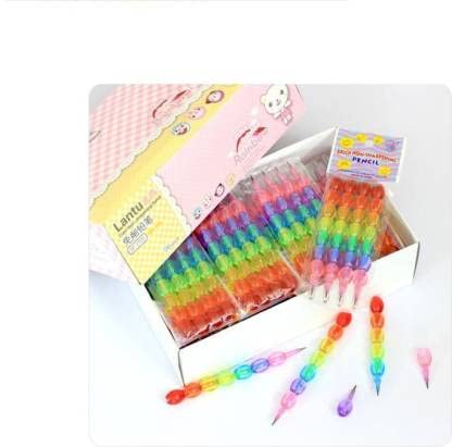 GiftsHub 48 Colourful Pearls Moti Design Non-Sharpening Stacking Pencil for Kids, Birthday Party Return Gifts (Set of 12, Multicolor, Rainbow) (B09QXKPJSZ) Amazon Price History, Amazon Price Tracker