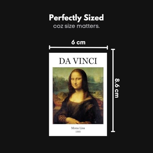 Image of Leonardo Da Vinci Poster | Leonardo Da Vinci Paintings Polaroids | Aesthetic 15 Mini Posters (8.6 x 6 cm) | Posters of Da Vinci's Mona Lisa, Lady with an Ermine, Vitruvian Man and more | Da Vinci Poster