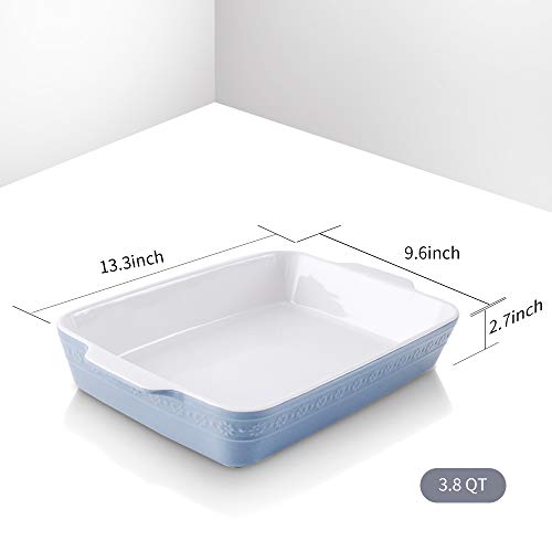 Koov Individual Lasagne Pan Deep, Rectangular 9X13 Baking Dish, Ceramic Baking Dish, Bakeware For Tapas, Roasting, Casserole Dish For Oven, (Haze Blue) #TOP2