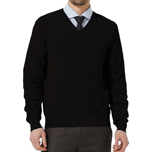 JEShifangjiusu Men's Slim Fit V Neck Sweaters Lightweight Breathable Sweater Comfortable Soft Casual Fashion Pullover