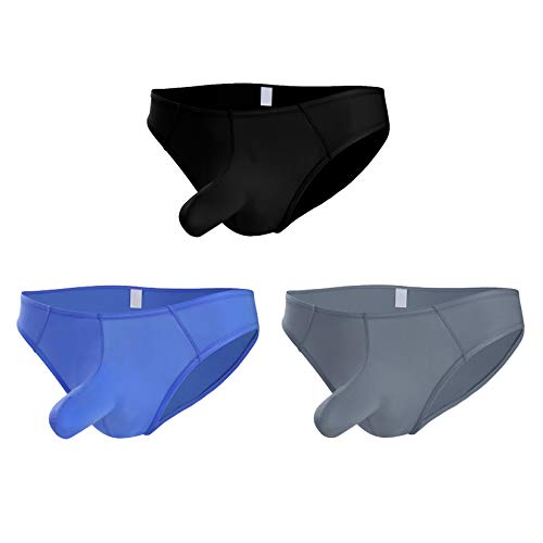 Andongnywell 3 Pack Elephant nose JJ underwear ice silk men's briefs underpants Knickers panties Lingerie